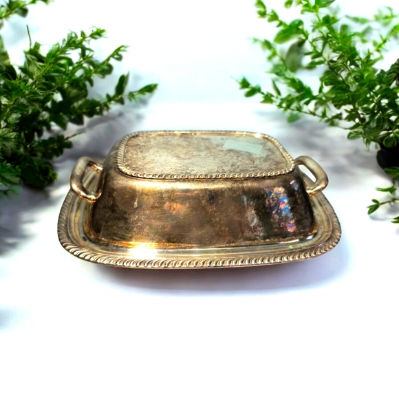Butter dish, FIESTA ONEIDA silver, with lid and handle.  Antique, rare.  Observa - Picture 4 of 17